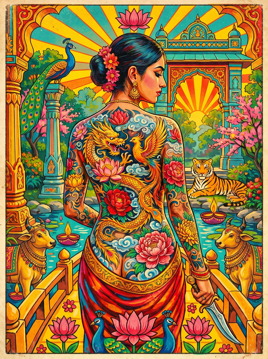 Floral Kimono Sunrise (80 Colours)