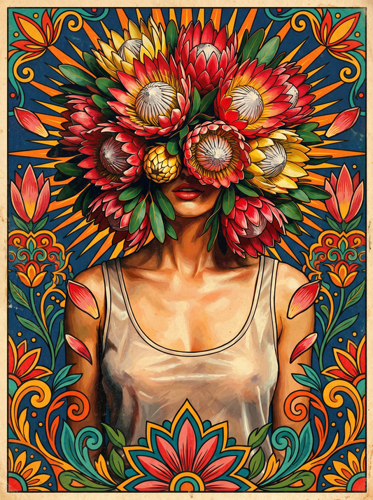Flower Masked Woman (120 Colours)