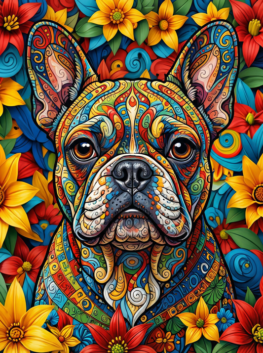 French Bulldog Among Flowers (80 Colours)