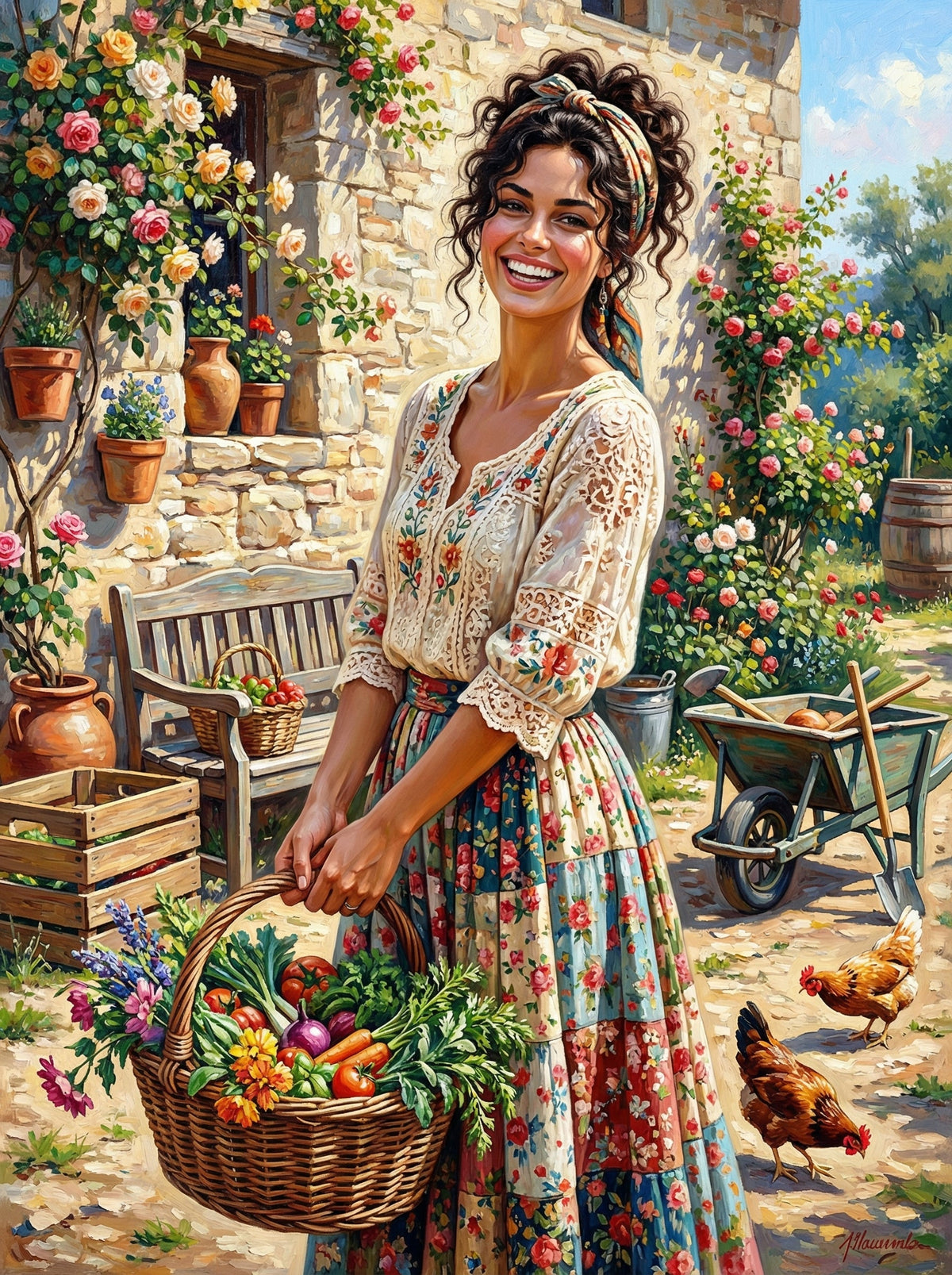 Garden Girl With Harvest Basket (120 Colours)