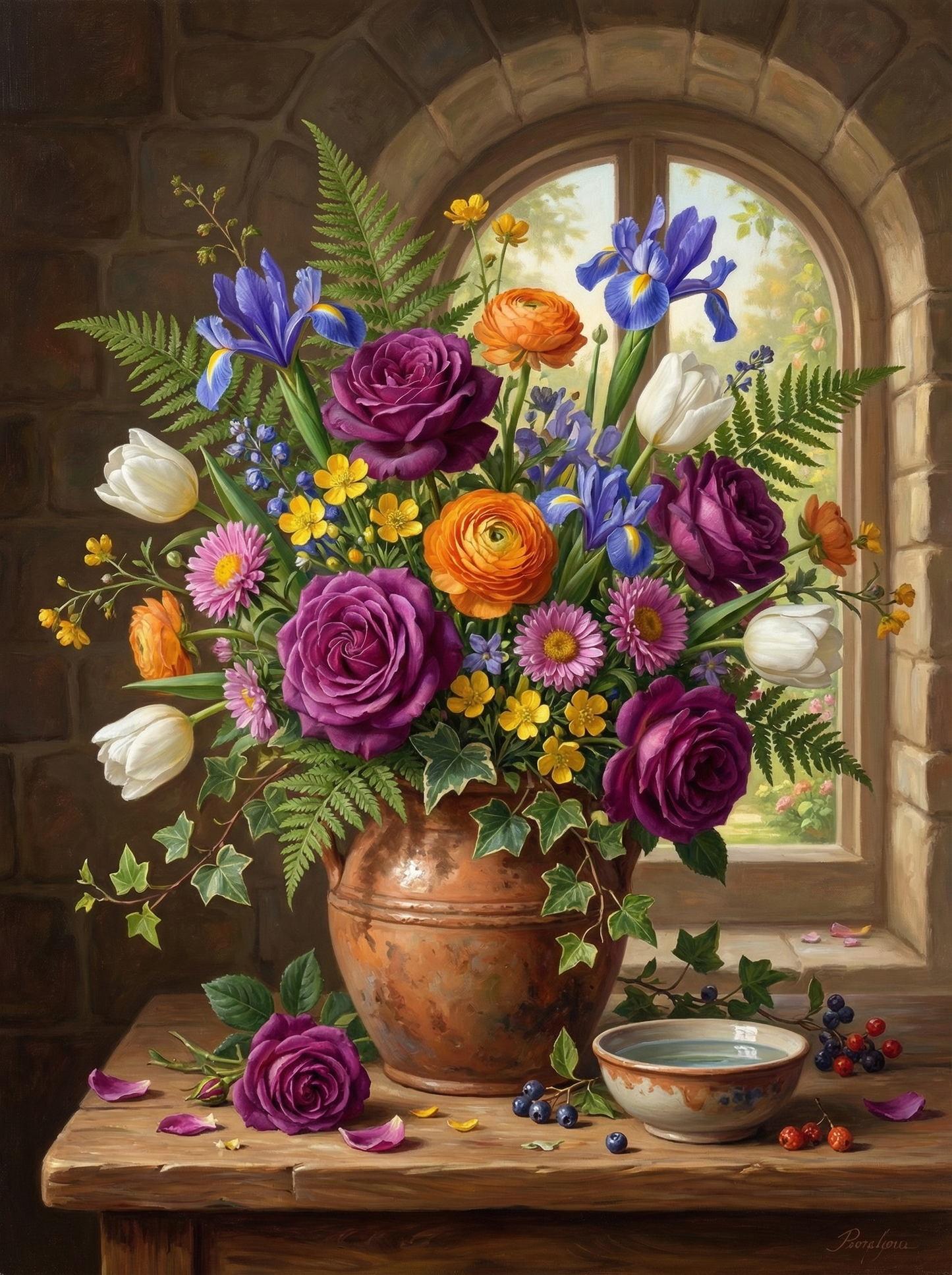 Garden Window Floral Arrangement (120 Colours)