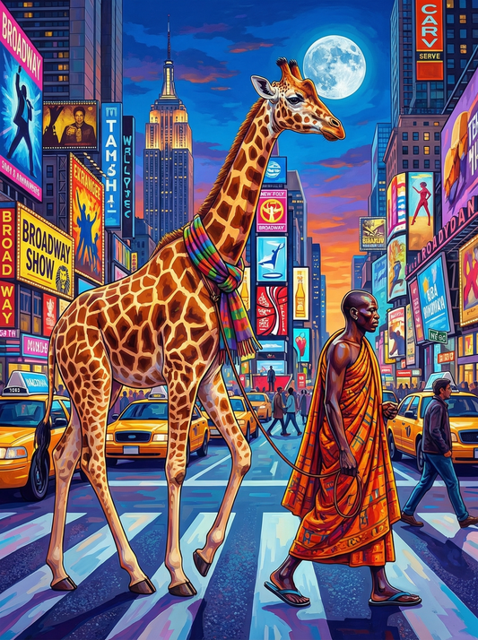 Giraffe In Times Square (120 Colours)