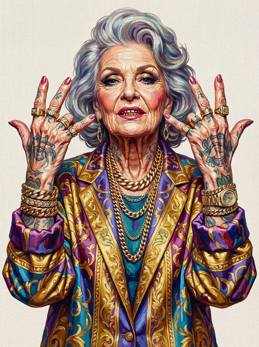 Glamorous Gold Gesture Woman (120 Colours)