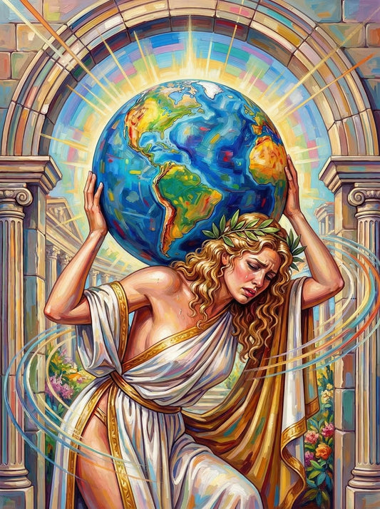 Goddess Lifting Globe (80 Colours)
