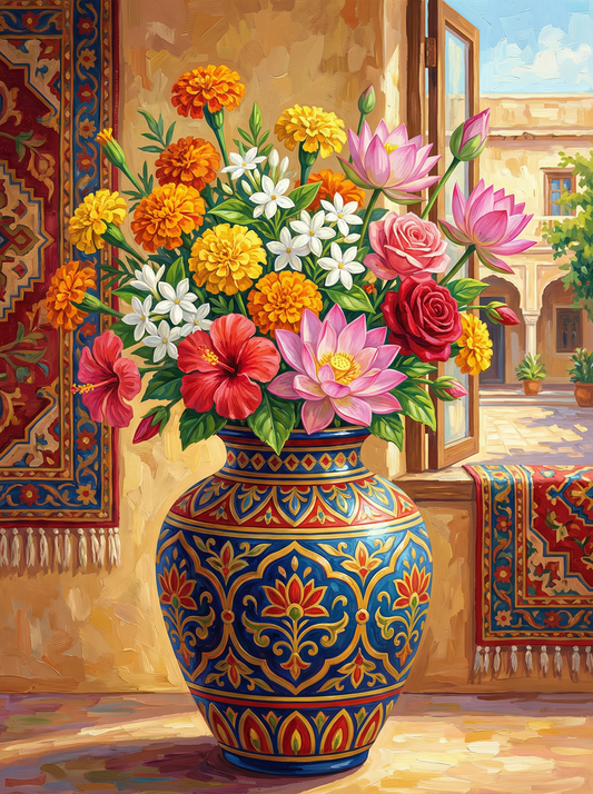 Golden Patterned Blooms (80 Colours)