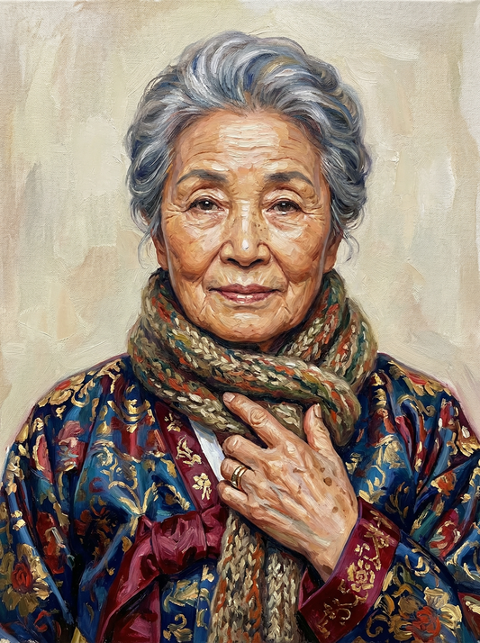 Graceful Senior Lady Scarf (80 Colours)