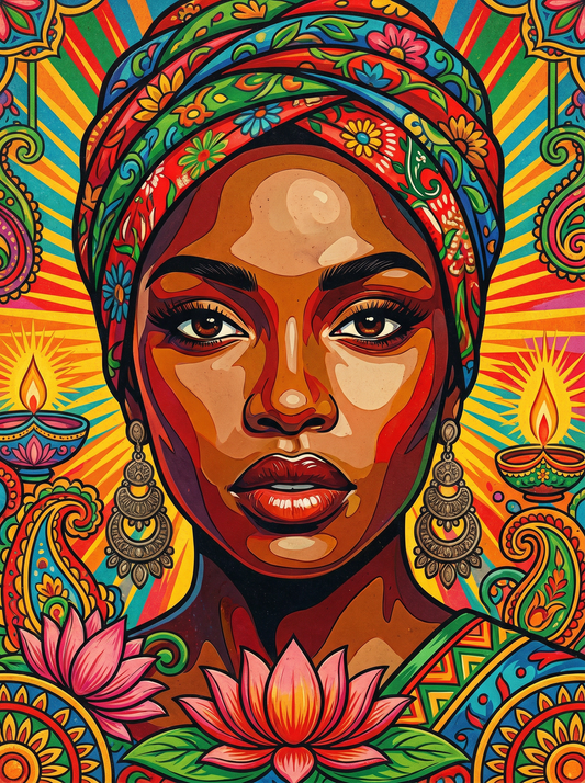 Green Turban Woman (80 Colours)
