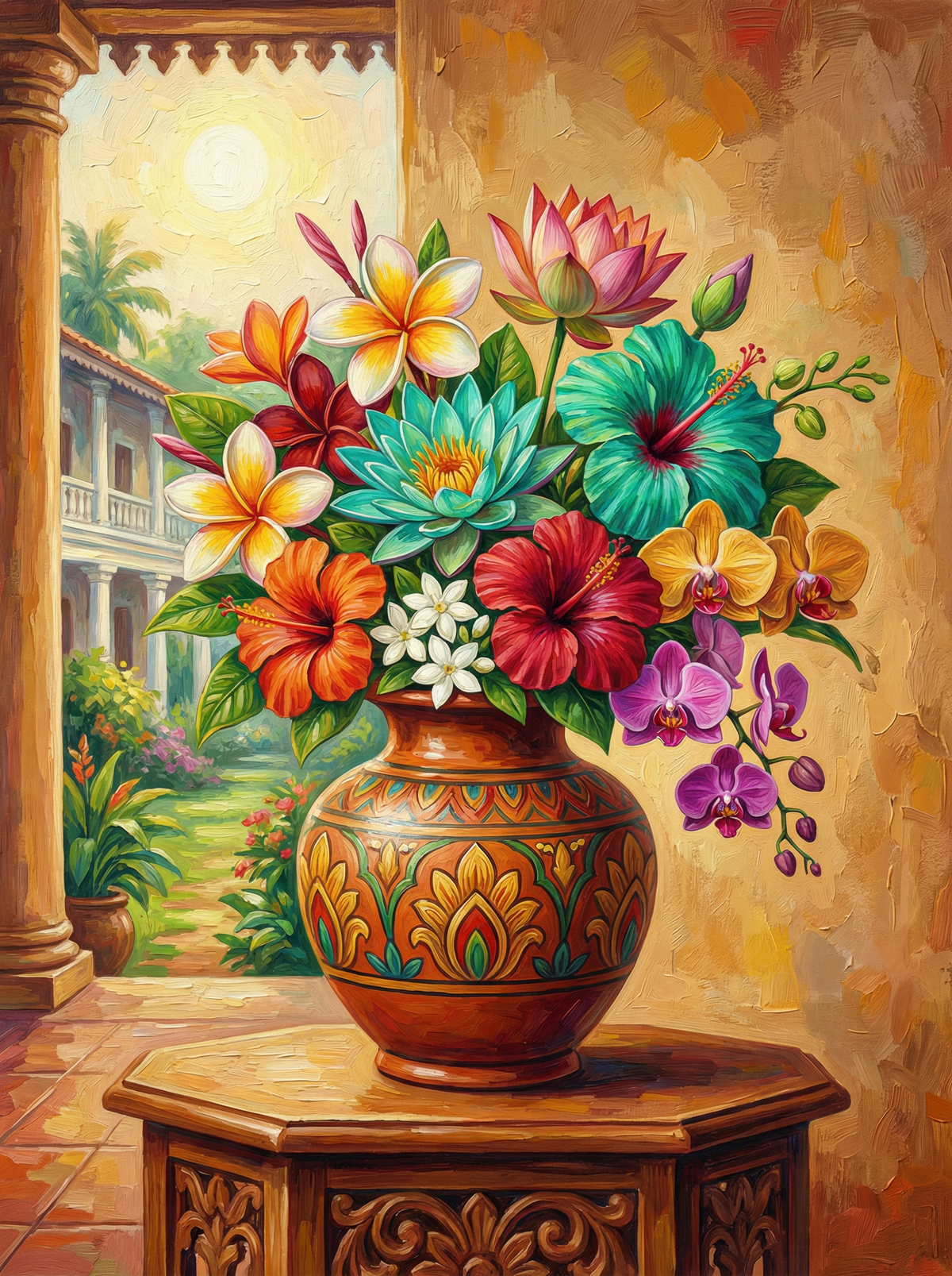 Hacienda Courtyard Flowers (120 Colours)