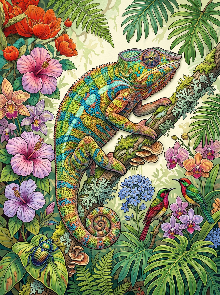 Tropical Garden Chameleon (80 Colours)