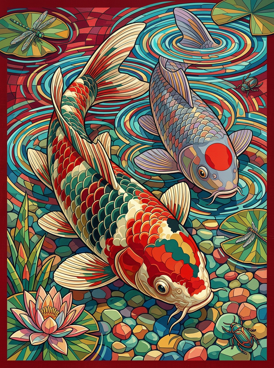 Crimson Koi Reflections (120 Colours)