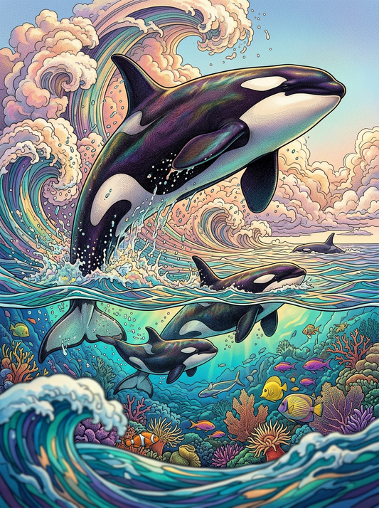 Pastel Wave Orca Leap (80 Colours)