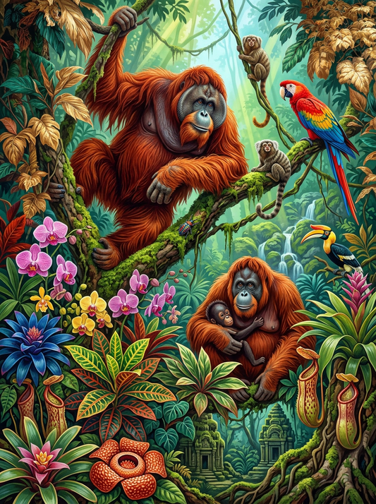 Orangutan Rainforest Family (80 Colours)