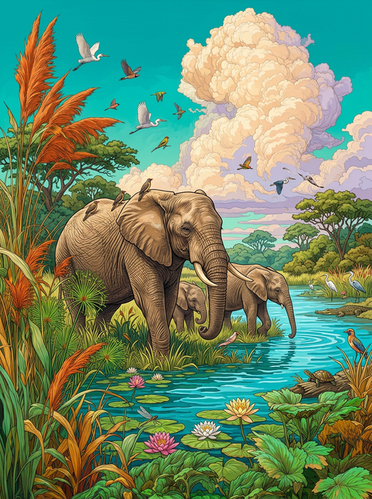 Elephant Oasis Gathering (120 Colours)