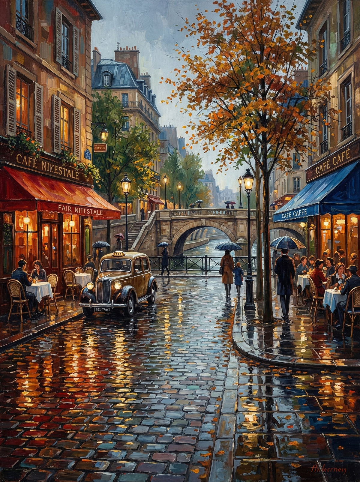 Paris Rain Cafe Street Glow (80 Colours)