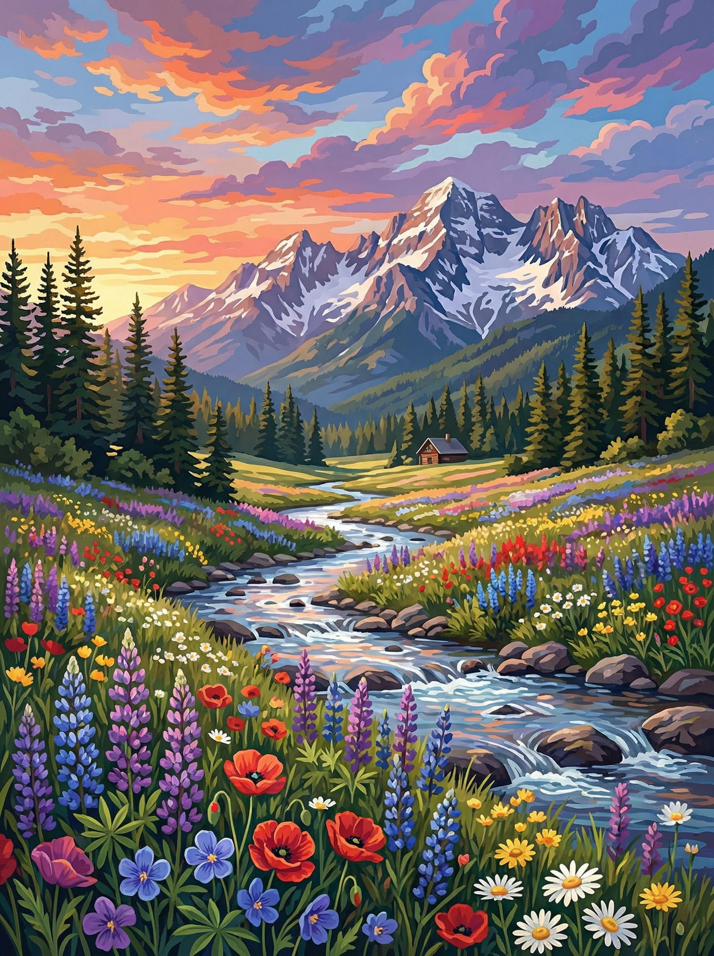 Alpine Meadow River Glow (80 Colours)