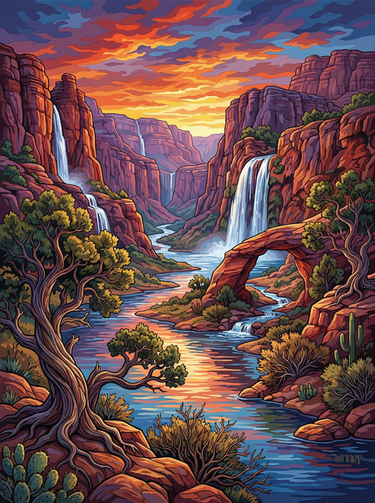 Canyon Waterfall Golden Glow (120 Colours)