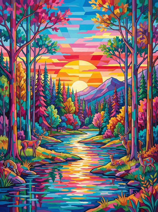 Sunset Forest Deer (120 Colours)