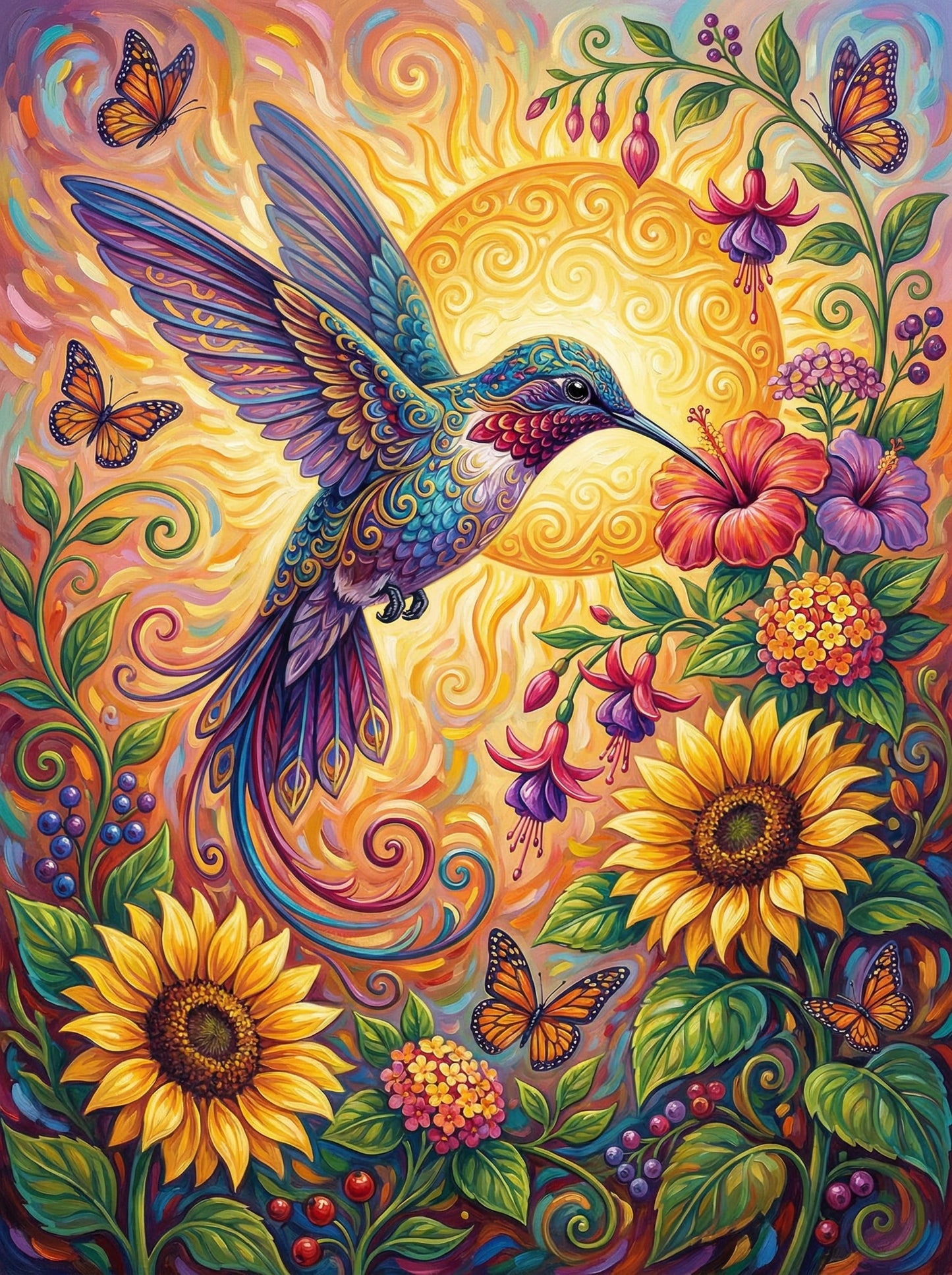 Hummingbird Sunflower Magic (80 Colours)