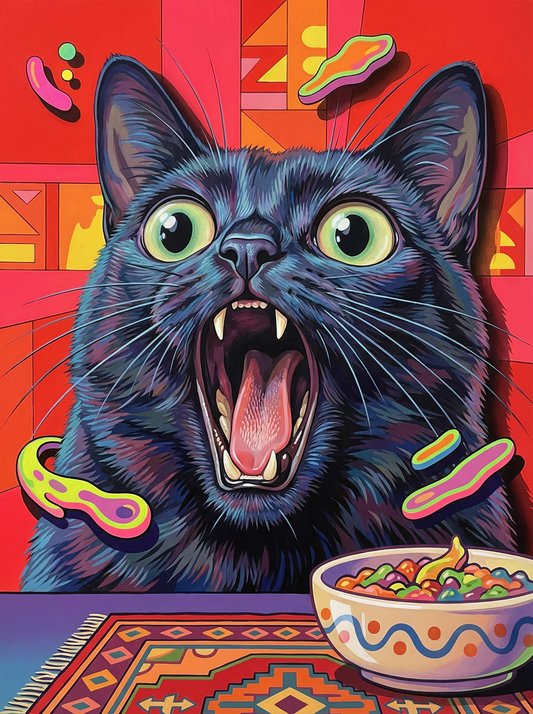 Hungry Cat Cereal Bowl (120 Colours)