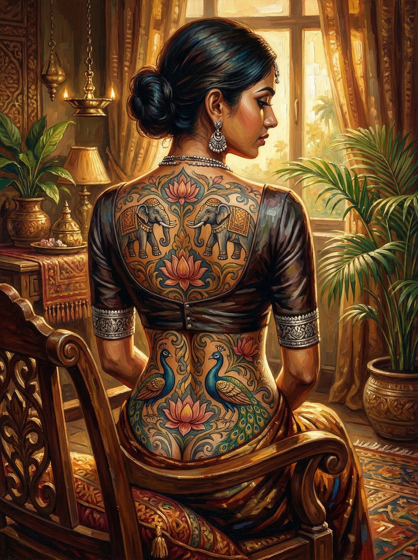 Lankan Elephant Tattoo Chair (120 Colours)