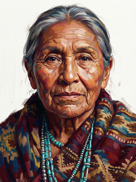 Indigenous Woman Portrait (80 Colours)