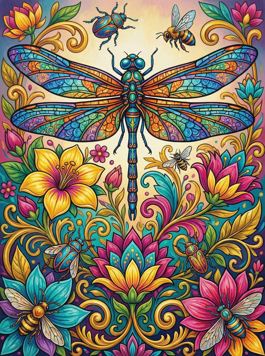 Intricate Dragon Fly Garden (120 Colours)