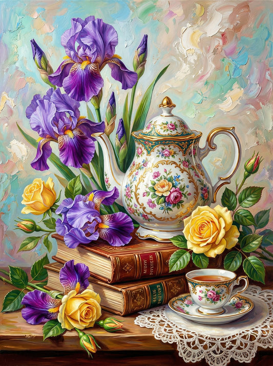 Iris Teapot And Roses (120 Colours)