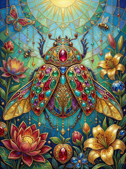 Jeweled Scarab Lotus (80 Colours)
