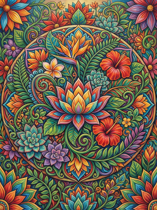 Lotus Garden Mandala (120 Colours)