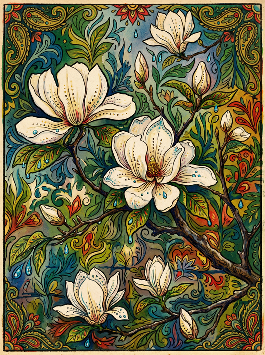 Magnolia Branch Blossoms (80 Colours)