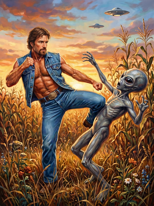 Man Kicking Alien (120 Colours)