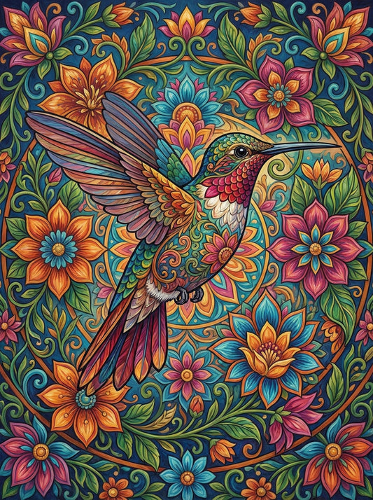 Hummingbird Blossom Mandala (120 Colours)