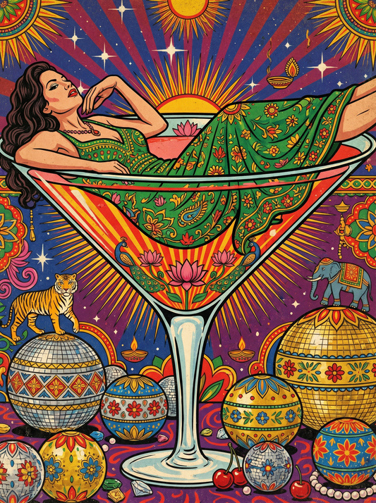 Martini Glass Woman (120 Colours)