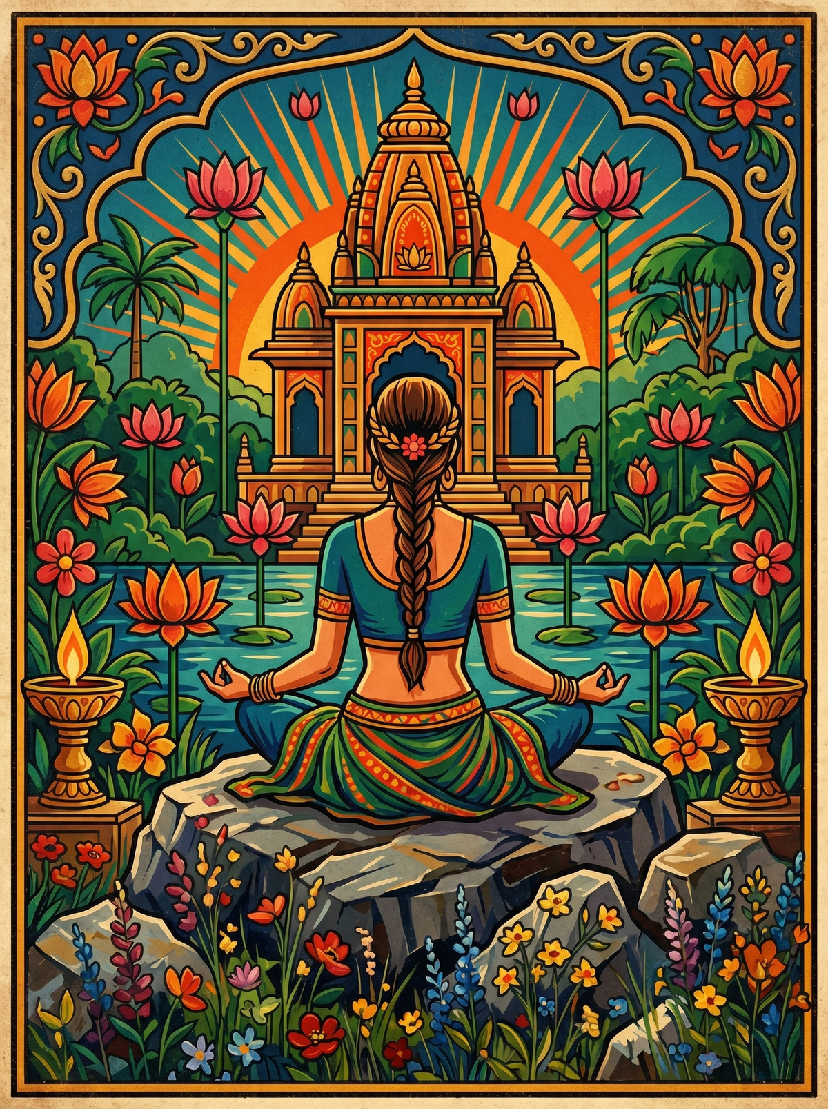 Meditating Lotus Figure (80 Colours)