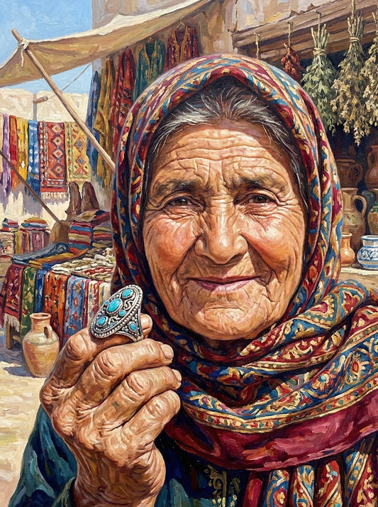 Merchant Woman With Pottery (80 Colours)