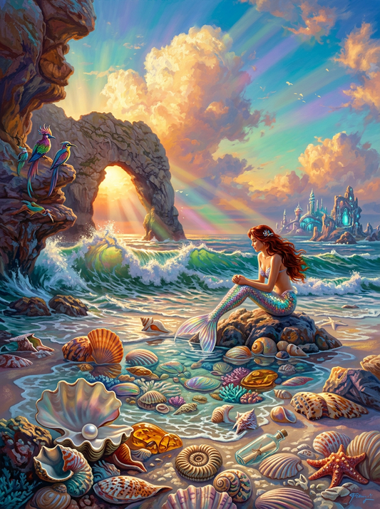 Mermaid Seashell Sunset Shore (80 Colours)
