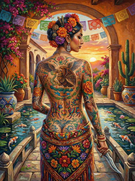 Mexican Eagle Tattoo Woman (120 Colours)