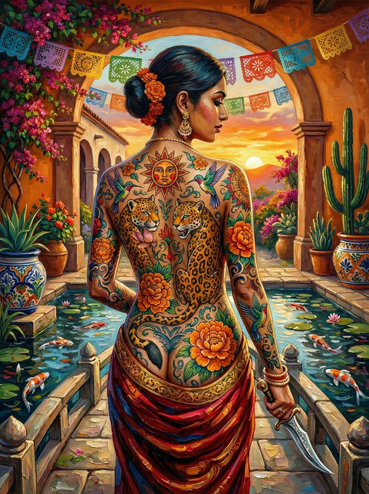 Mexican Jaguar Tattoo Woman (80 Colours)