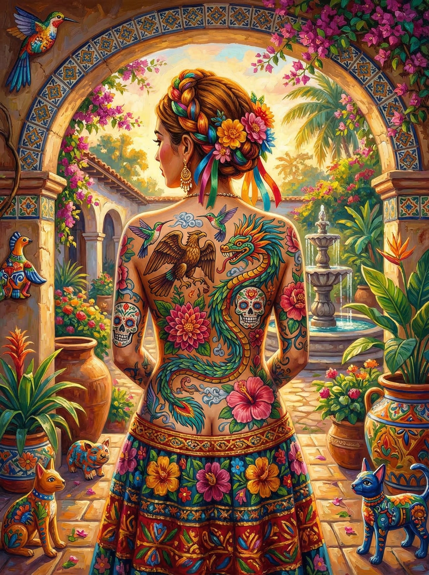 Mexican Tattoo Courtyard Woman (120 Colours)
