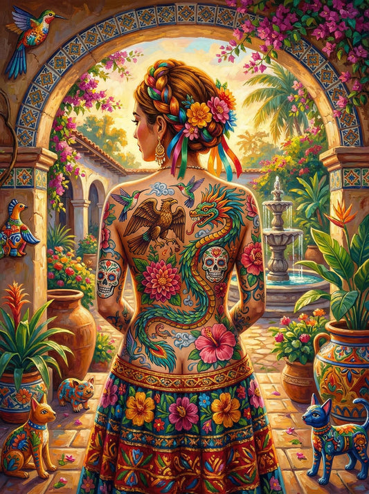 Mexican Tattoo Courtyard Woman (120 Colours)