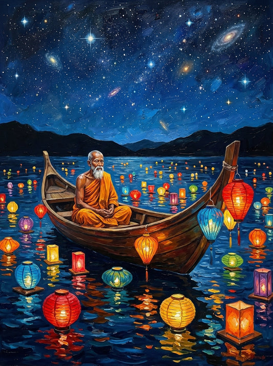 Monk In Glowing Boat (120 Colours)