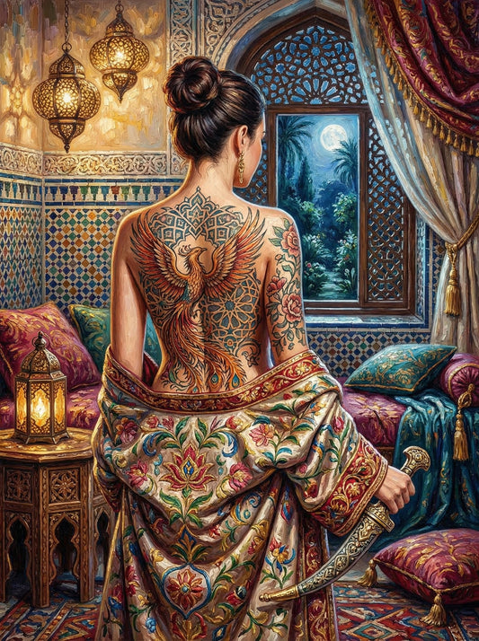 Moroccan Phoenix Tattoo Woman (80 Colours)
