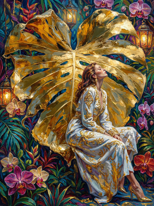 Mystical Woman Golden Leaves (80 Colours)