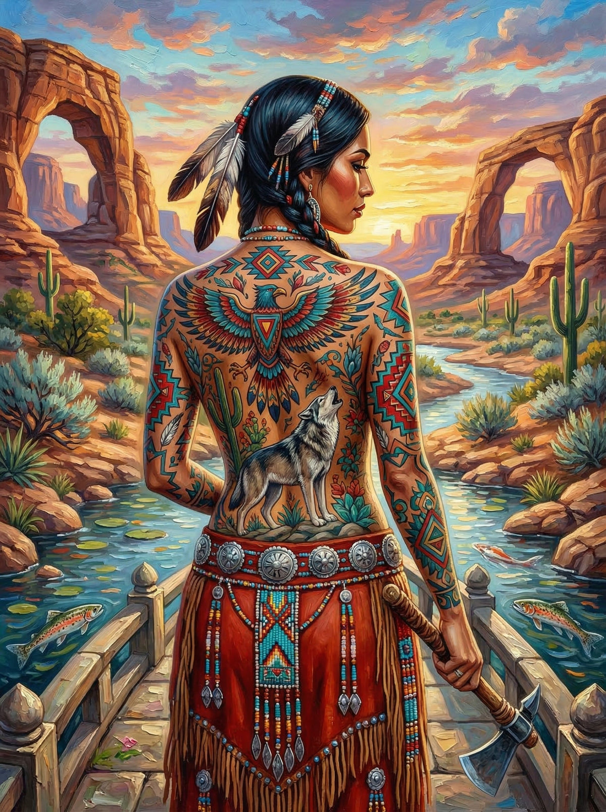 Native Eagle Tattoo Desert (80 Colours)