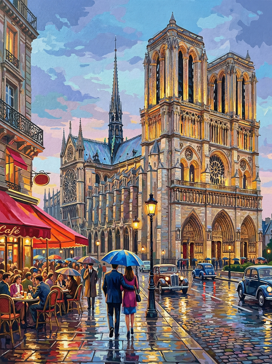 Notre Dame Cathedral Paris Evening (120 Colours)