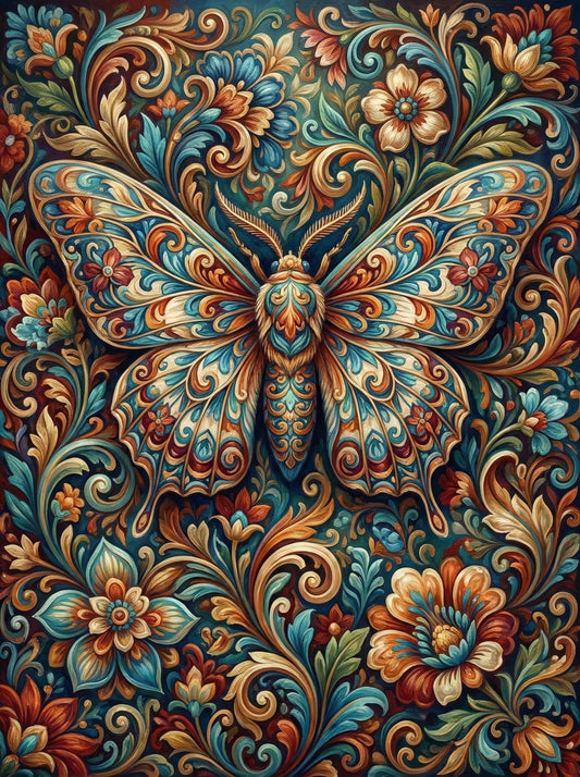 Ornamental Moth Tapestry (120 Colours)