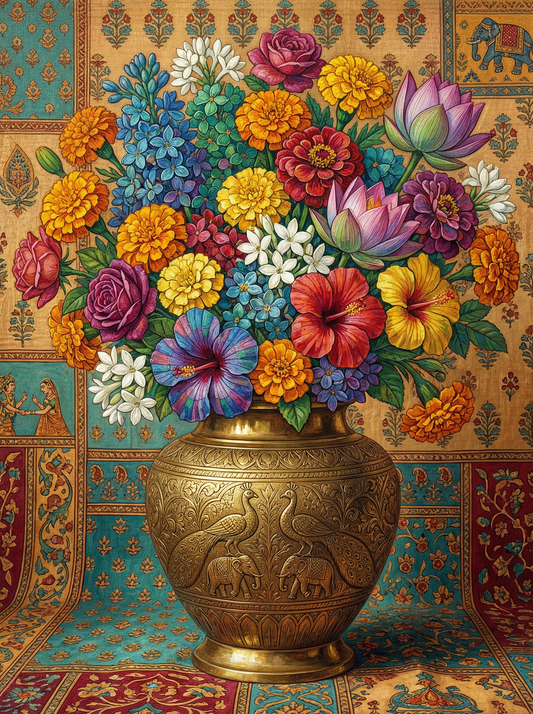Ornate Brass Garden Bouquet (120 Colours)