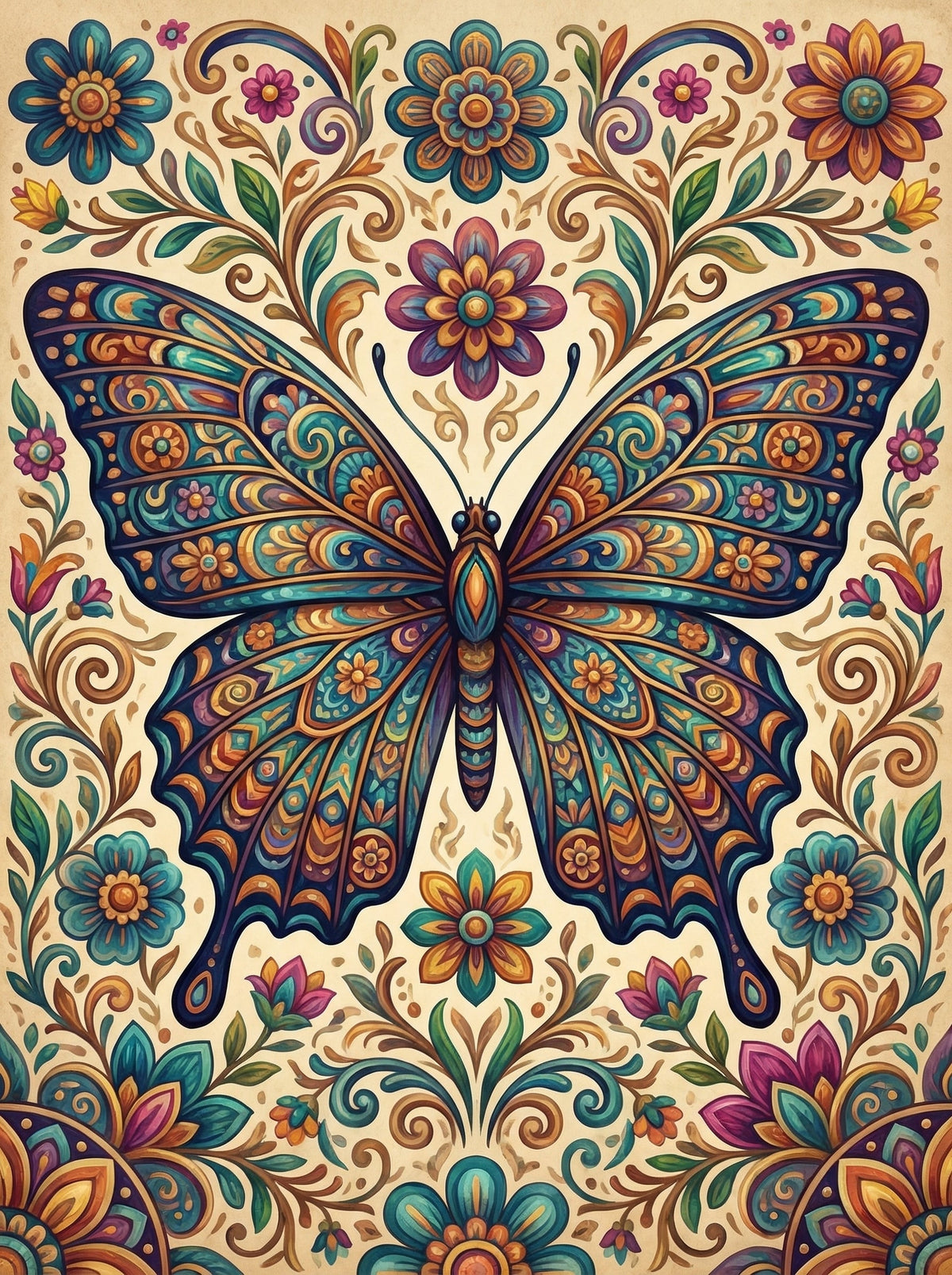 Ornate Butterfly Medallion (120 Colours)