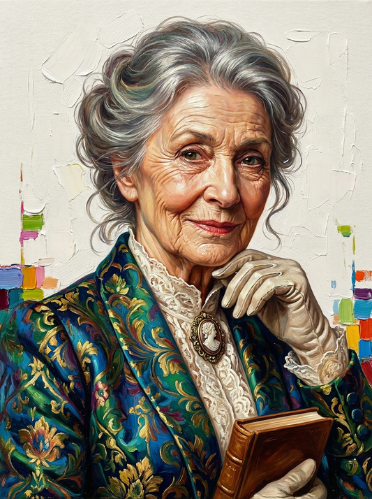 Ornate Embroidered Woman Portrait (80 Colours)
