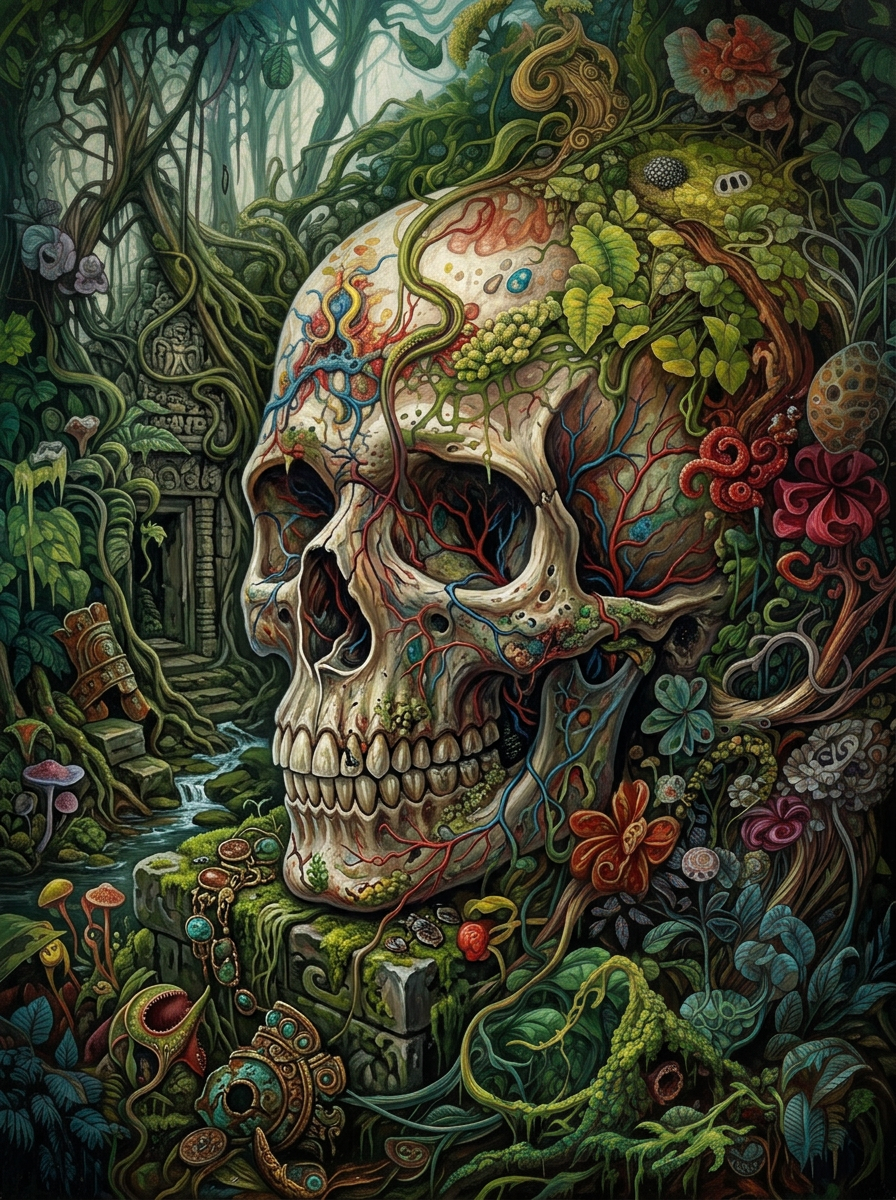 Ornate Floral Skull (80 Colours)